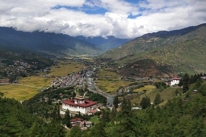 Bumthang valley village and farmland