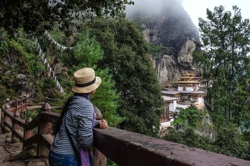 Walker resting on the stepped path to Tiger&rsquo;s Nest
