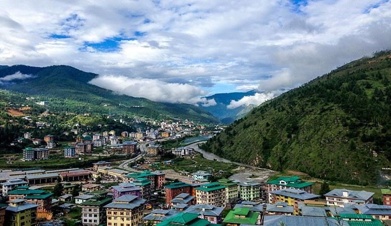 Paro town set in its valley