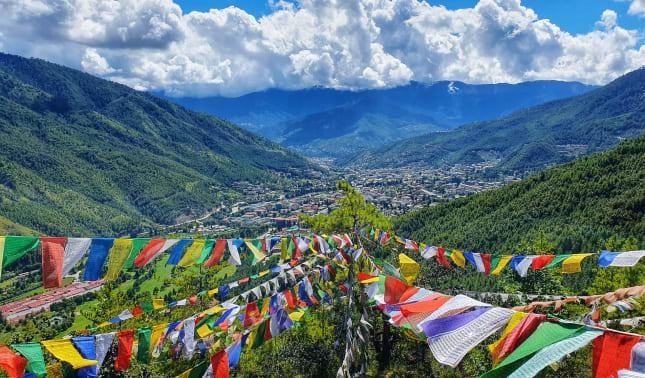 Prayer flags overlooking the Paro valley