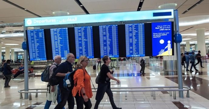 Departures hall at Dubai International Airport