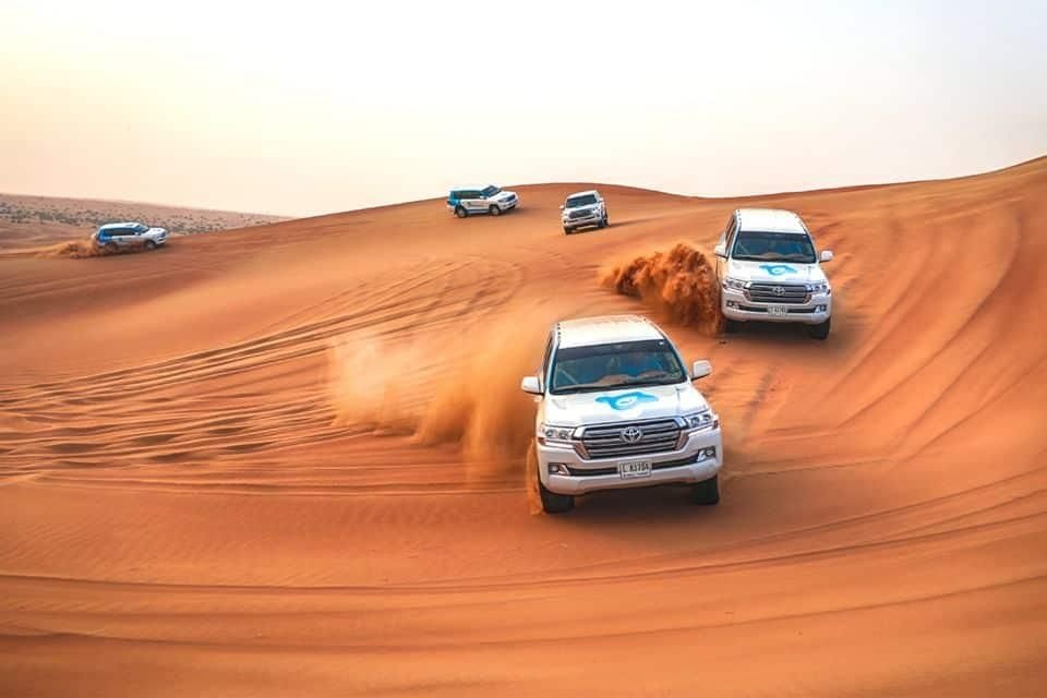 Dune bashing on a desert safari near Dubai
