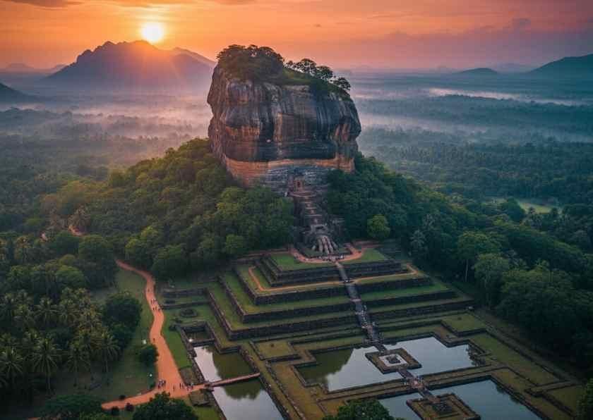 Sigiriya Rock Fortress at sunrise
